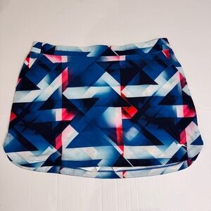 Slazenger Golf Skort XXL Blue Geometric Stretch Athletic Tennis Skirt Sporty